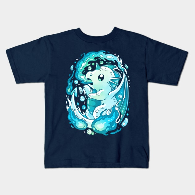 Water Dragon Kids T-Shirt by Vallina84